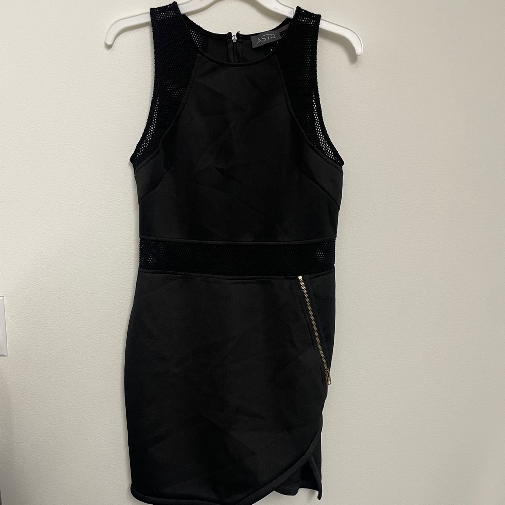 ASTR THE LABEL | Black Scuba Mesh Dress